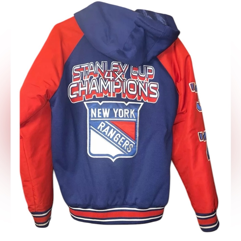 Rangers Zip Front Hoodie Stanley Cup Champions 4x Size Small EUC